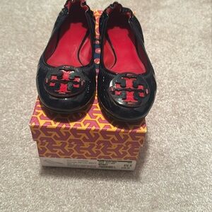 Tory Burch Black and Red Flats (excellent condition)